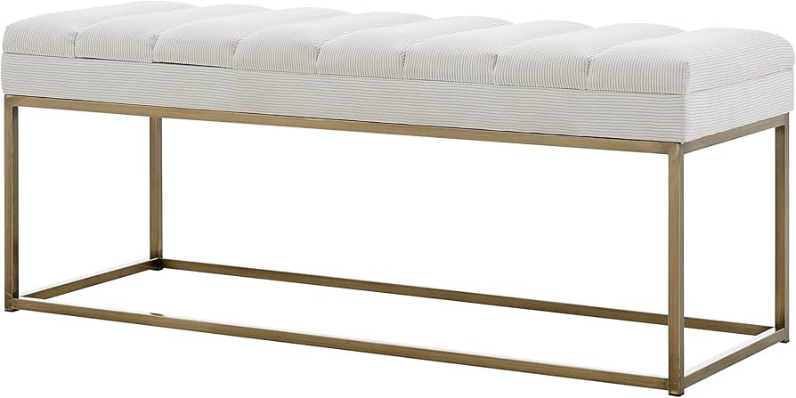 npd furniture and more Darius KD Fabric Bench, White | Amazon (US)