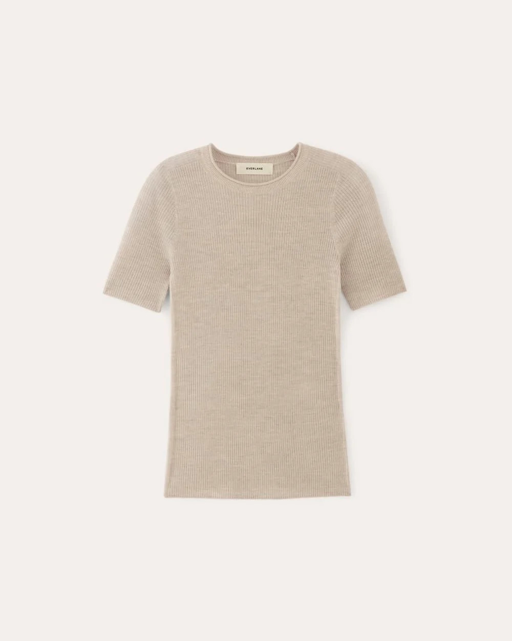 The Sweater Tee in Ultrasoft Merino | Heather Oatmeal | Everlane