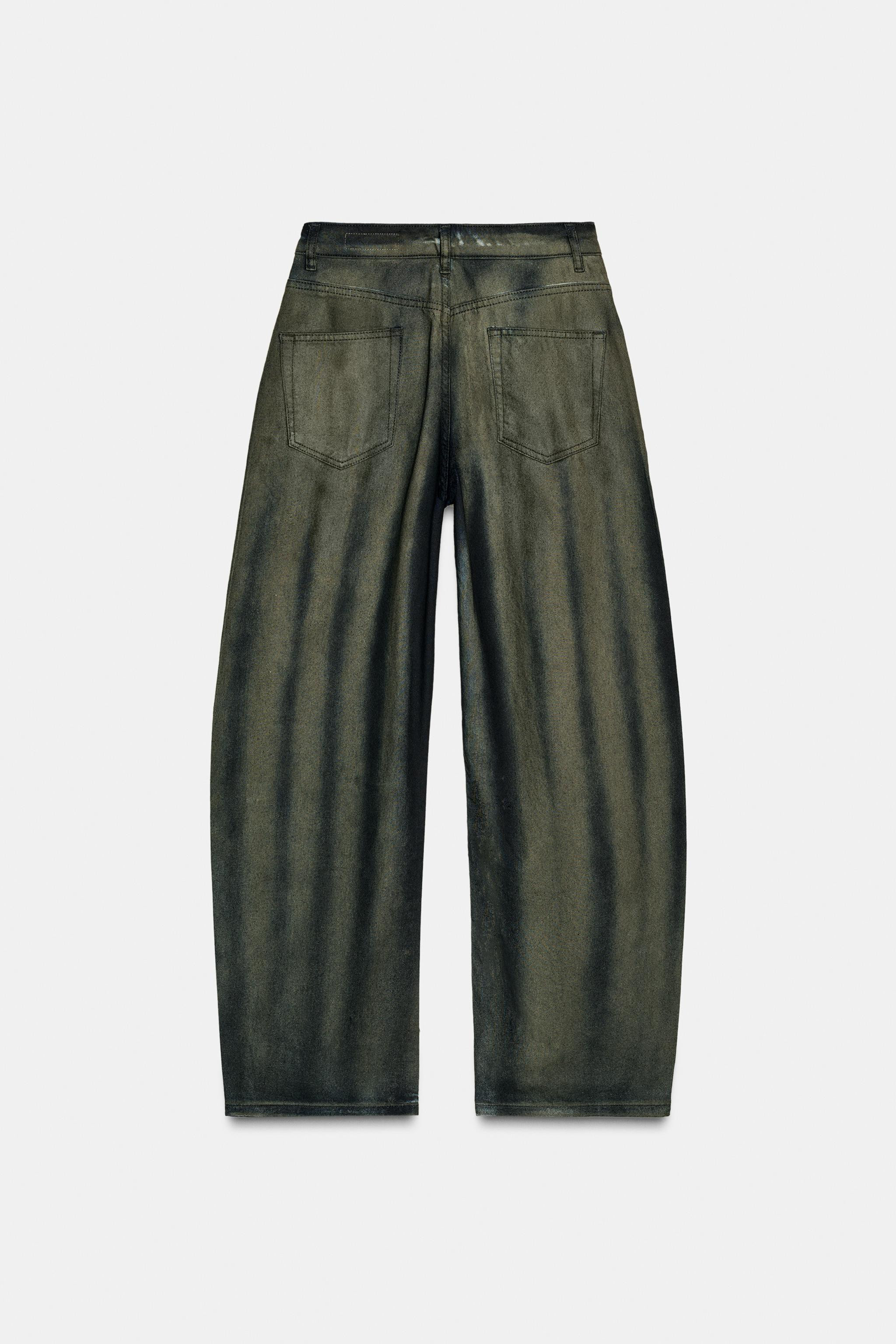 ZW COLLECTION MID-RISE BARREL LEG LIMITED EDITION JEANS | Zara US