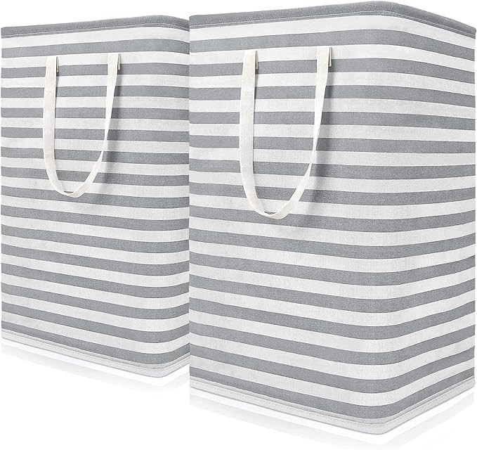 WOWBOX 75L [2 Pack] Laundry Baskets, Freestanding Laundry Hamper with Long Reinforced Handles, La... | Amazon (US)