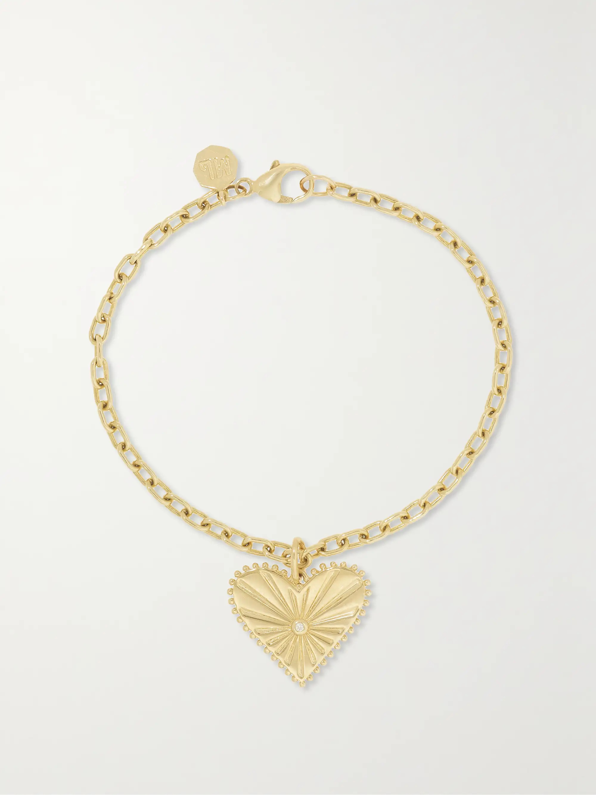 Small Pour Toujours Heart 14-karat gold diamond bracelet | NET-A-PORTER APAC