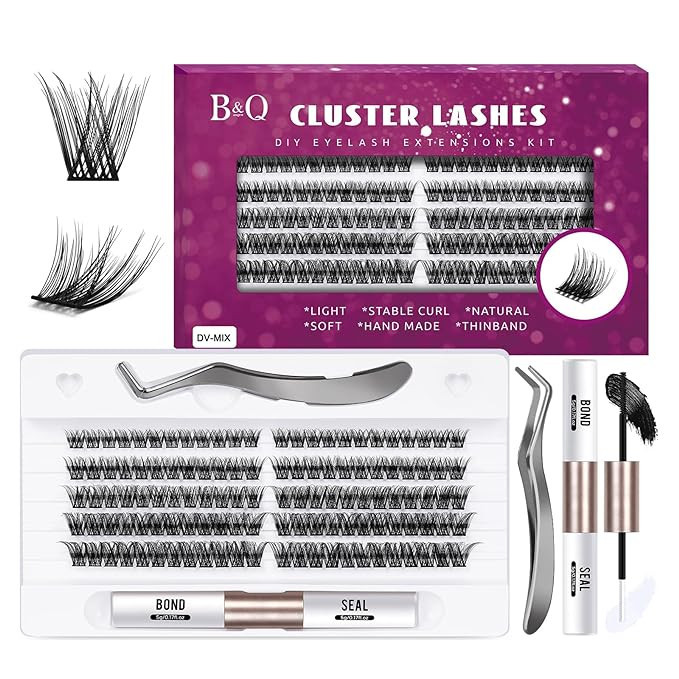 B&Q Lash Clusters Kit 120 PCS Eyelash Extension Kit 10-16 Mixed DIY Lash Extension Kit C D Curl E... | Amazon (US)