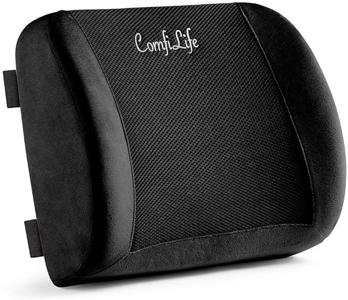 ComfiLife Lumbar Support Back Pillow Office Chair and Car Seat Cushion - Memory Foam with Adjusta... | Amazon (US)