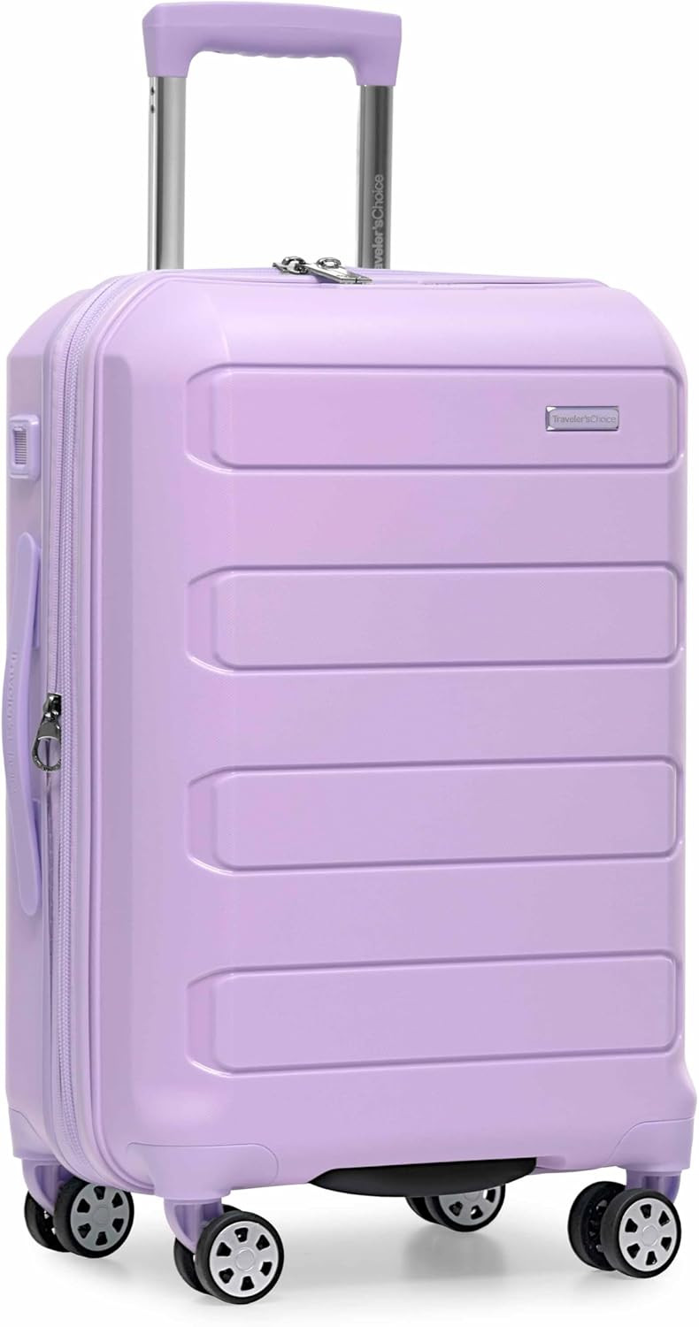 Traveler's Choice Pagosa Indestructible Hardshell Expandable Spinner Luggage, Lavender, 22-Inch C... | Amazon (US)