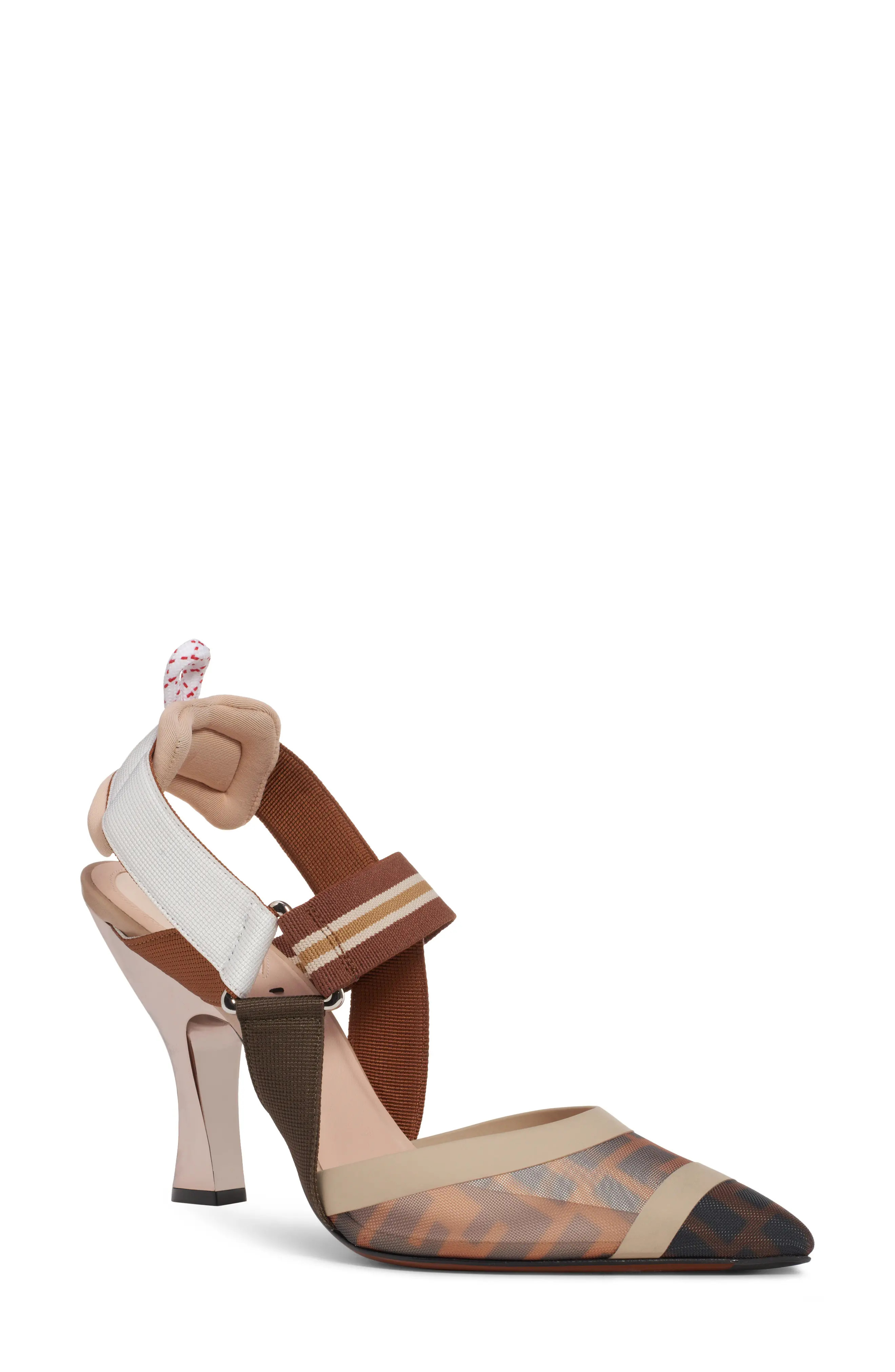 Women's Fendi Colibri Slingback Pump, Size 4US / 34.5EU - Brown | Nordstrom