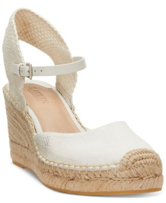 Lauren Ralph Lauren Women's Robby Canvas and Jute Espadrilles - Festive Red, Natural | Macy's
