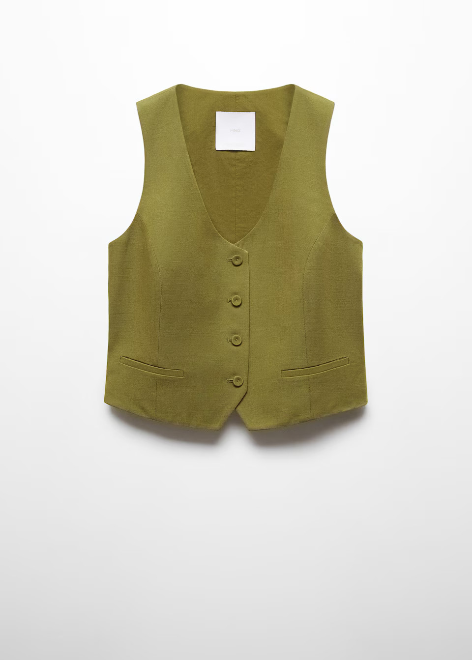 Linen vest with buttons   -  Women | Mango USA | MANGO (US)