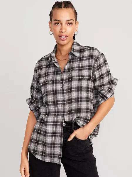 Oversized Flannel Boyfriend Shirt … curated on LTK