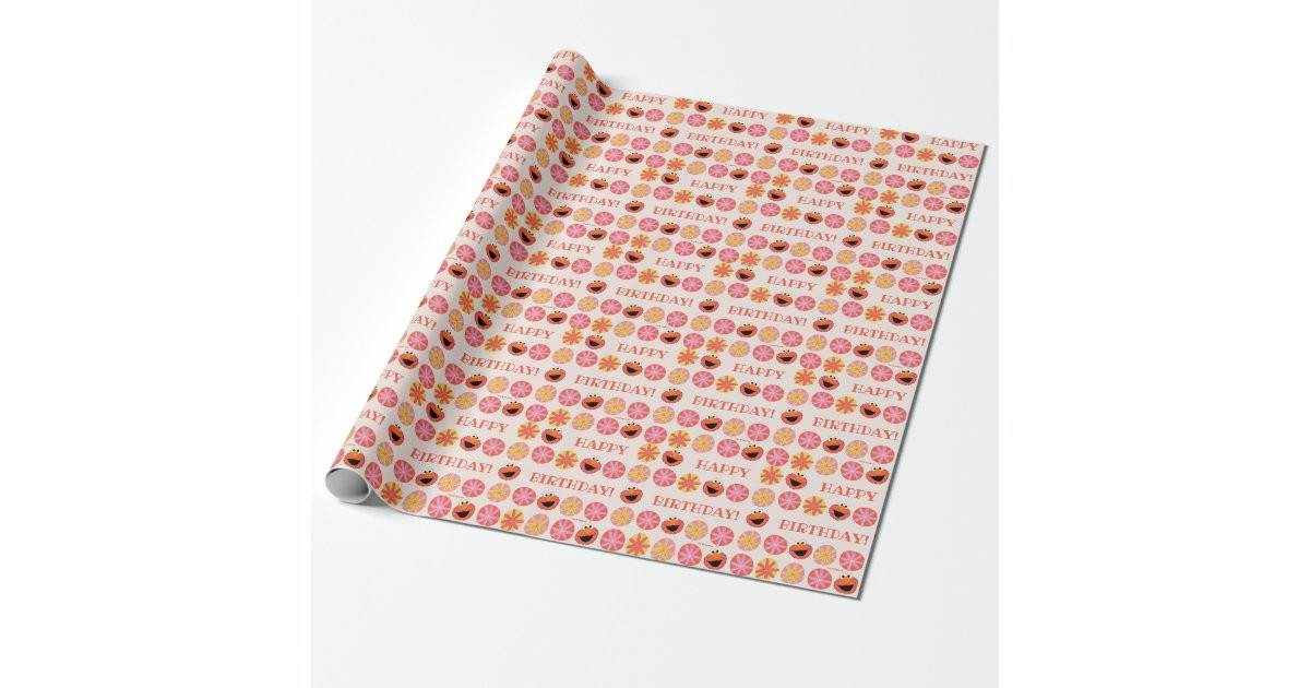 Elmo Pom-Pom Pattern Wrapping Paper | Zazzle | Zazzle