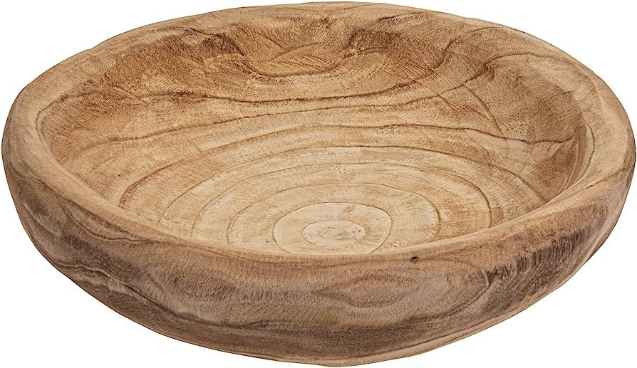 Creative Co-op DA5751 Handmade Decorative Paulownia Wood Bowl, Natural,19 liters | Amazon (US)