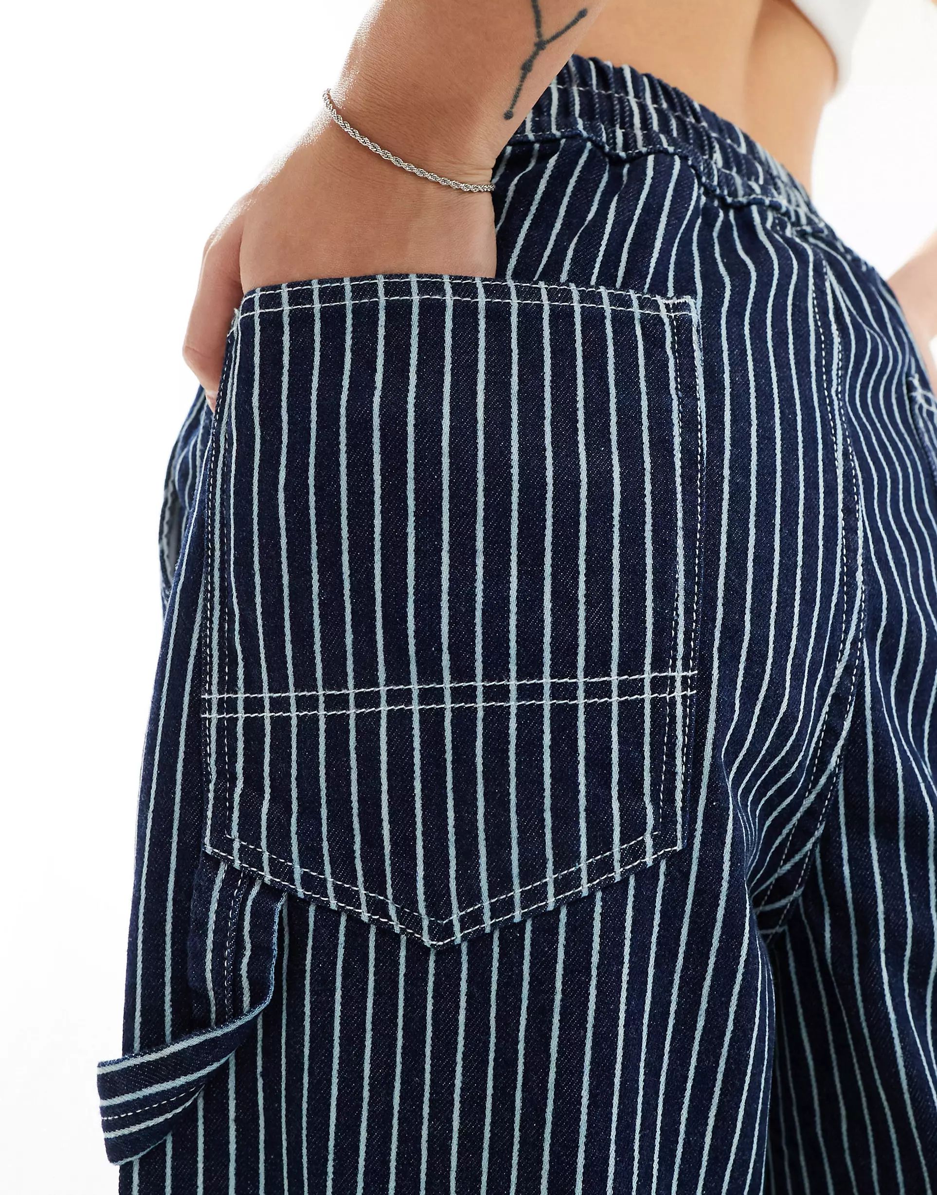 COLLUSION pull on cargo trouser in blue stripe | ASOS | ASOS (Global)