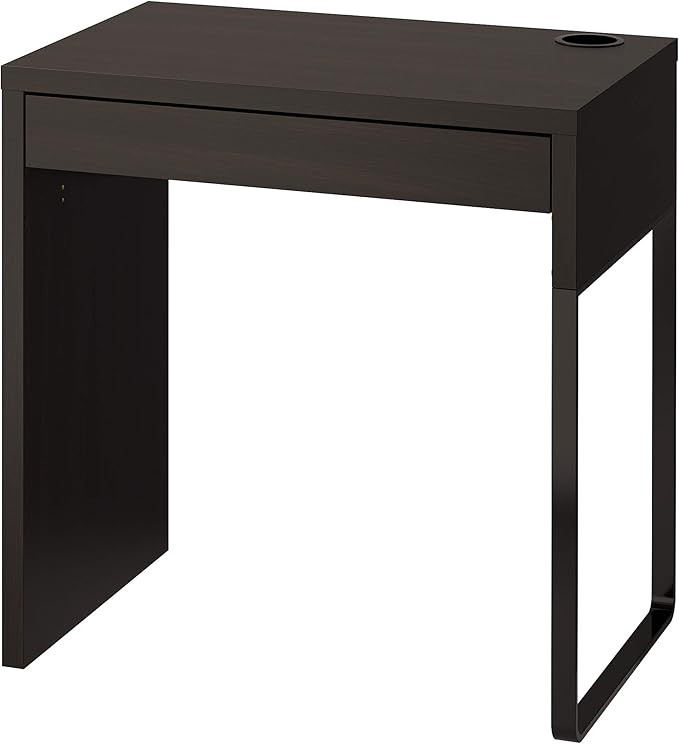 MICKE desk, 73x50 cm, black-brown | Amazon (US)