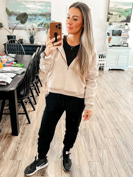 Small 1/2 zip - this color is sold out but I linked similar ones and other colors are available

Xs joggers tts

Nikes tts

#LTKunder50 #LTKunder100 #LTKfit