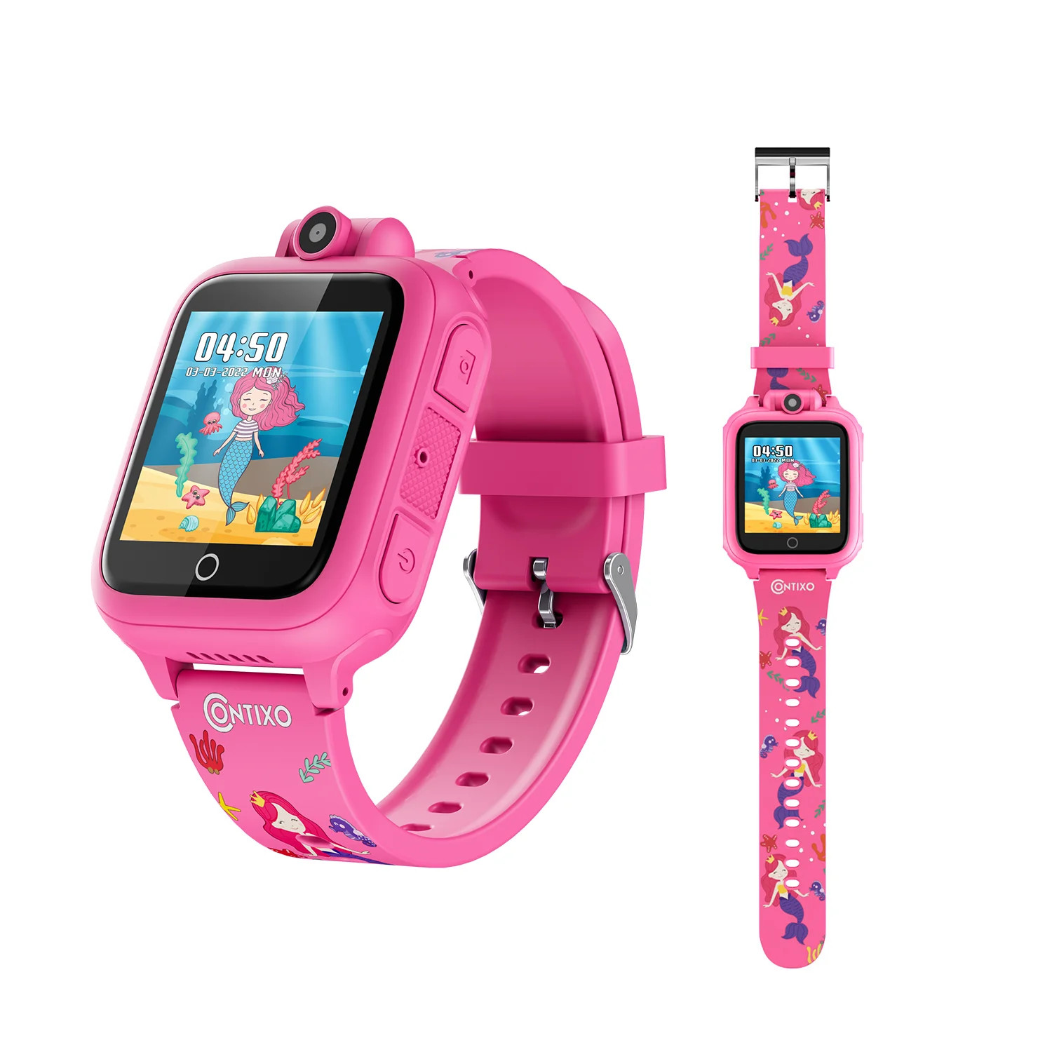 Contixo Smart Watch for Kids, Aged 3-12 Years old - HD Touch Screen with Camera and Games - Pink | Walmart (US)