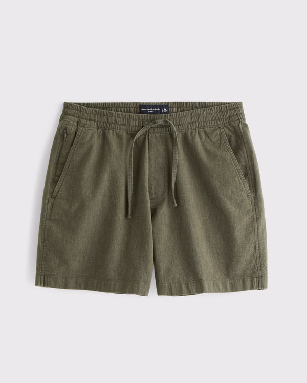 Linen-Blend Pull-On Short | Abercrombie & Fitch (US)