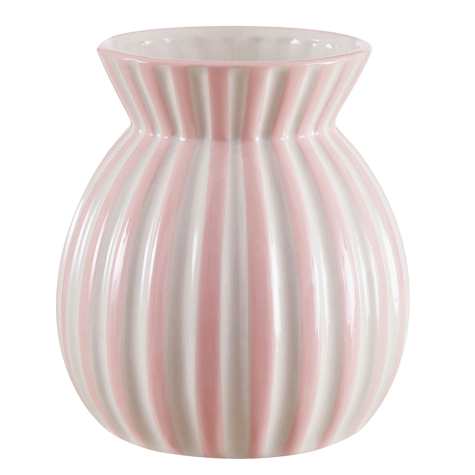 Mainstays Pink and White Striped Ceramic Vase | Walmart (US)