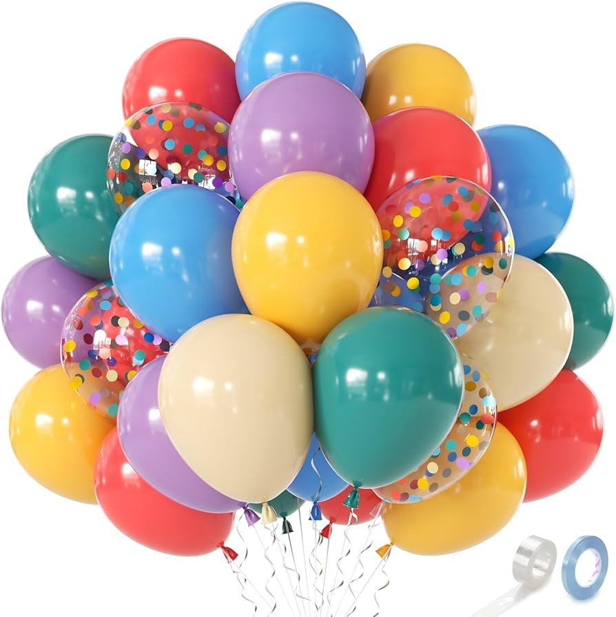 Boho Rainbow Balloons,Light Purple Blue Colorful Balloons Assorted Colors,50pcs 12 inch Orange Sl... | Amazon (US)