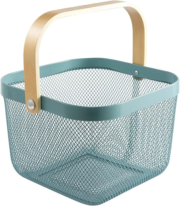 Metal Mesh Steel Basket, Storage Organizer Basket Multi-functional Hanging Kitchen Baskets Fruit ... | Amazon (US)