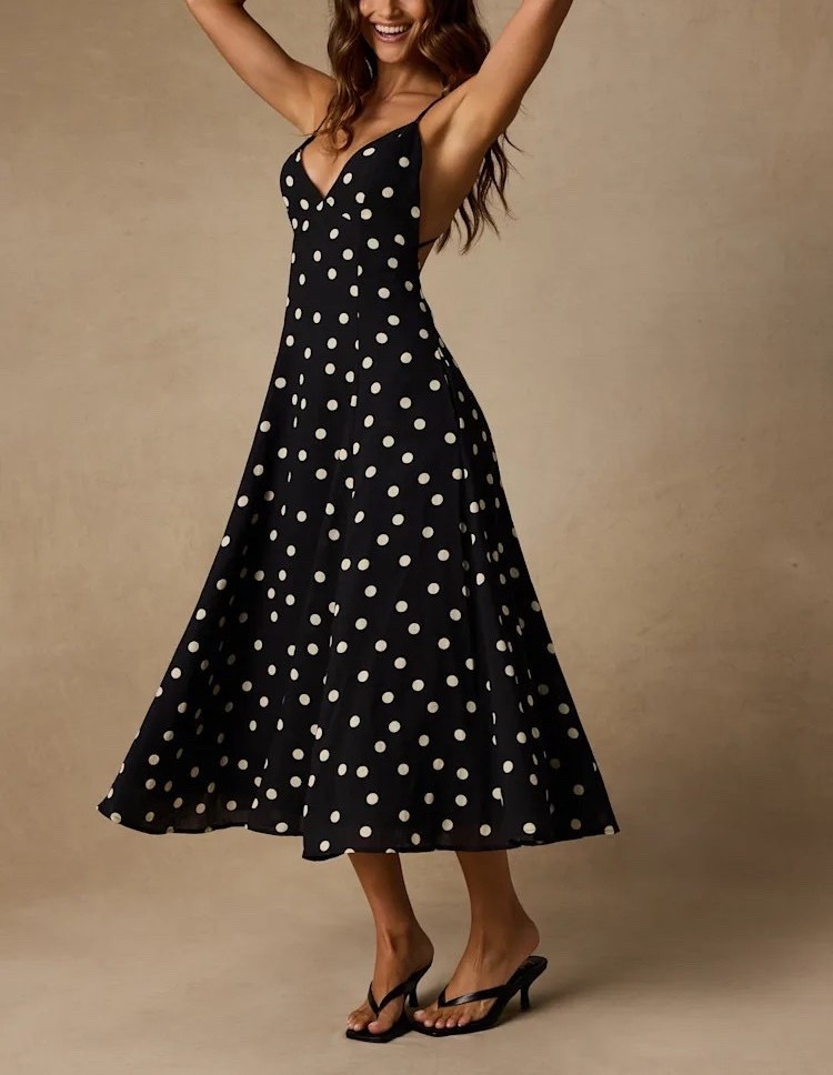 Inspired by timeless Parisian style, the Oraya Black Polka Dot Tie-Back Midi Dress combines a classic polka dot print with an elegant tie-back detail and flowing midi silhouette. Feminine, refined, and effortlessly sophisticated, it’s a wardrobe staple that never goes out of style. Under $70.

Keywords:

* black polka dot midi dress
* tie back midi dress
* polka dot dress
* black midi dress
* vintage inspired dress
* Parisian style dress
* elegant midi dress
* feminine fashion
* brunch outfit dress
* vacation dress
* date night dress
* classic polka dot outfit
* timeless midi dress
* European fashion
* sophisticated casual dress
* retro style dress
* garden party dress
* summer dresses women
* occasion midi dress

#LTKgrwm #LTKootd #LTKTravel