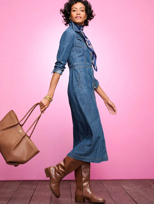 Denim Midi Shirtdress - Bridgeport Wash | Talbots