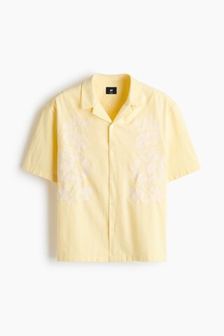H & M - Relaxed-Fit Resort Shirt - Light Yellow/Floral | H&M (US + CA)