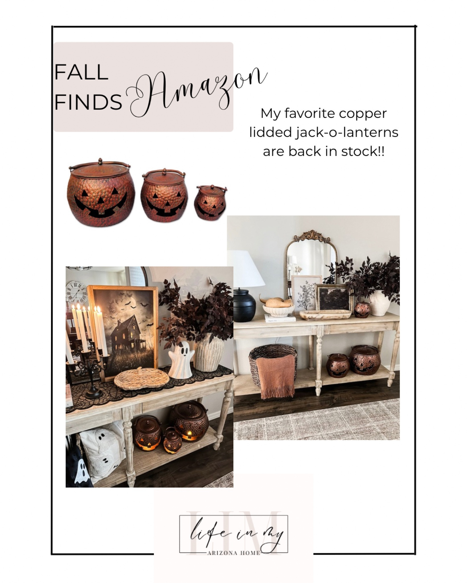 My favorite copper lidded jack-o-lanterns are back in stock!  They are just adorable and so fun to style all season. Add a flameless tea light candle for a cozy glow at night  

#LTKSeasonal #LTKautumn #LTKHome