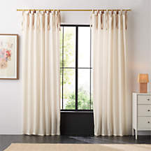 Natural Tie 100% Organic Cotton Muslin Kids Curtain Panel 44"x96" + Reviews | Crate & Kids | Crate & Barrel