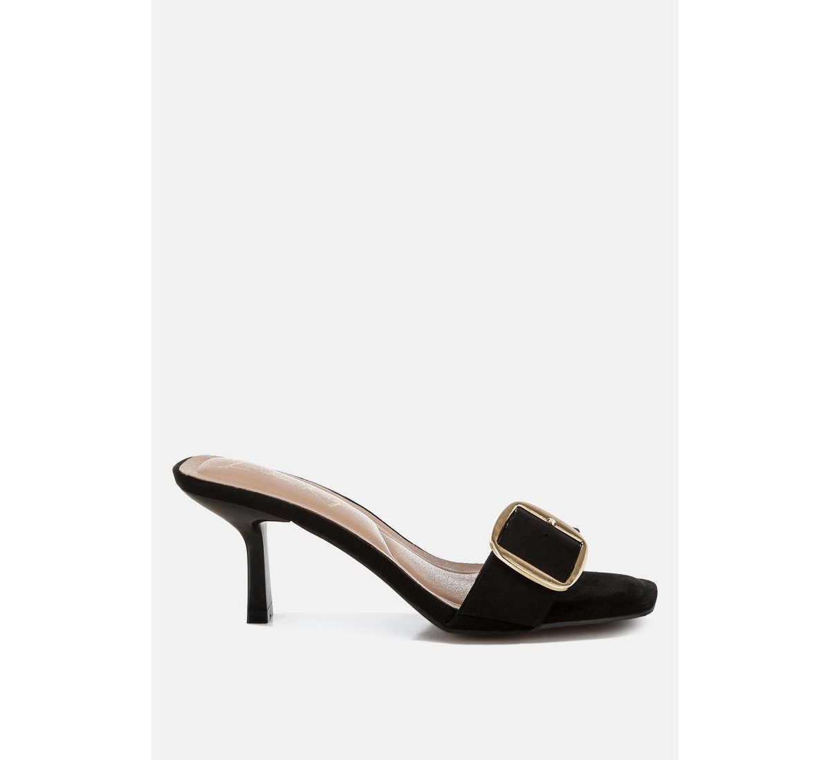 Acacia Buckle Strap Slip On Sandals - Black | Macy's