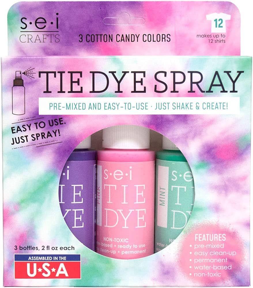 S.E.I. Cotton Candy Tie-Dye Kit, Fabric Dye Spray, 3 Colors | Amazon (US)