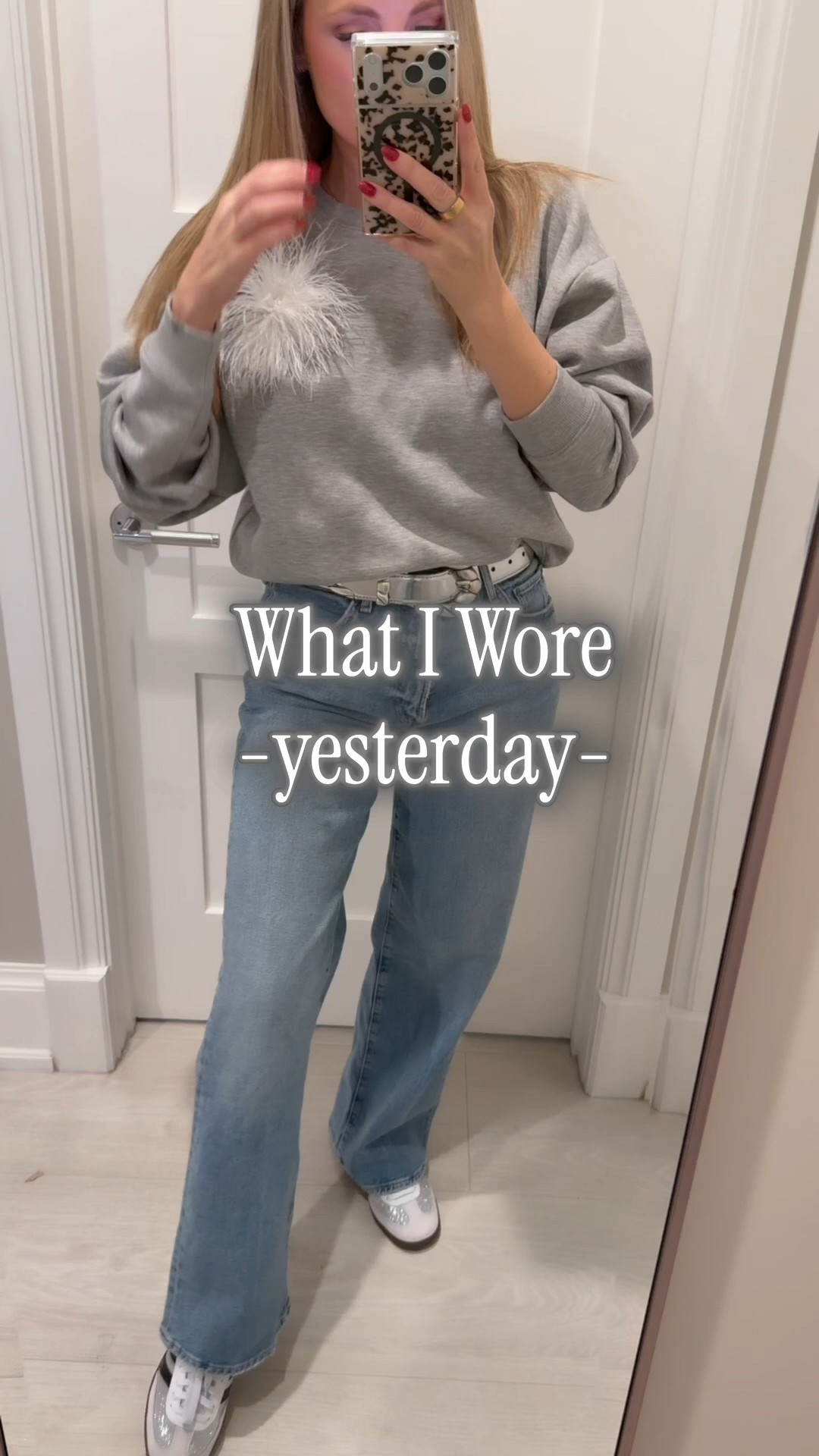Cozy outfit for watching football yesterday! 🤩 love this cute sweatshirt. It’s on sale and super soft and cozy on the inside.🥰 These cute trendy jeans have been on repeat wearing a size 27 -my college daughter said they made me look young! I’m here for it! 

#LTKSaleAlert #LTKOver40 #LTKFindsUnder100