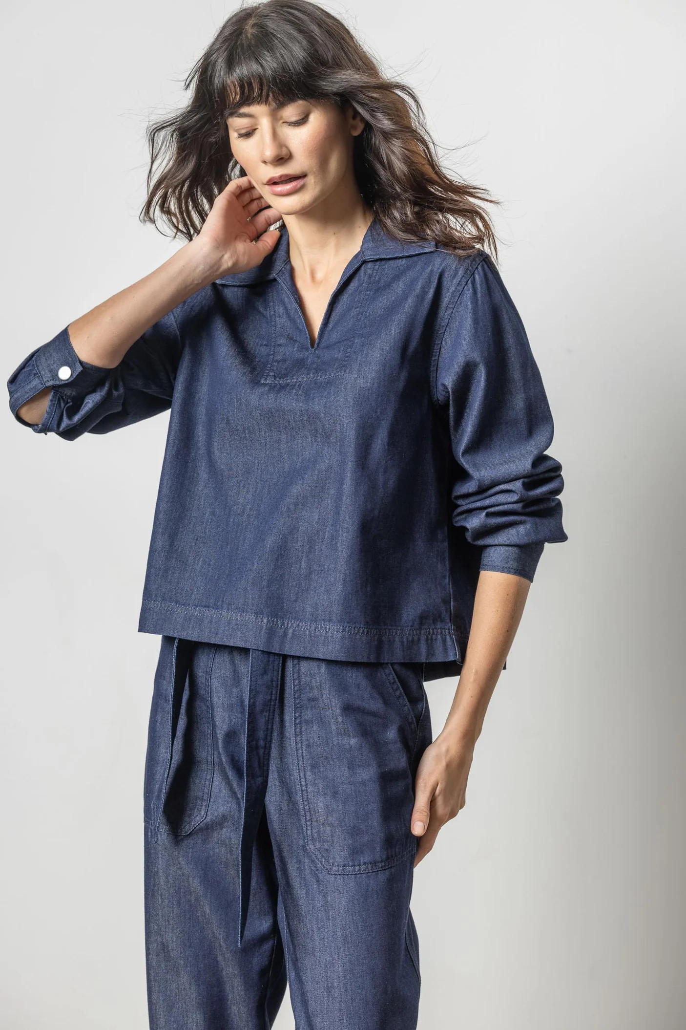 Denim Collared Shirt | Lilla P