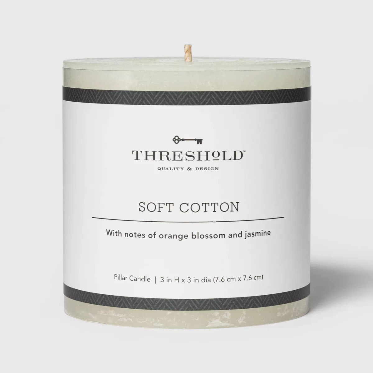 3" x 3" Pillar Candle Soft Cotton White - Threshold™: Calming Aroma, Long Burn Time | Target