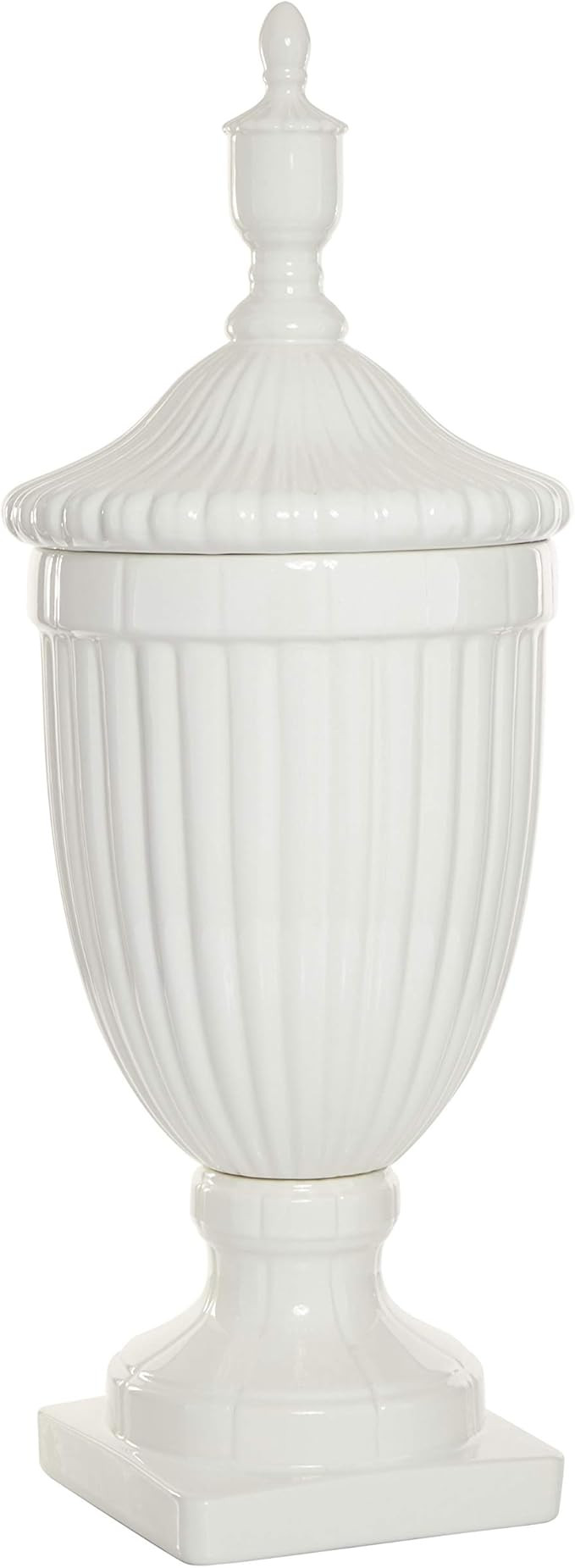 Deco 79 Ceramic Decorative Jars with Lid, 10" x 10" x 26", White | Amazon (US)