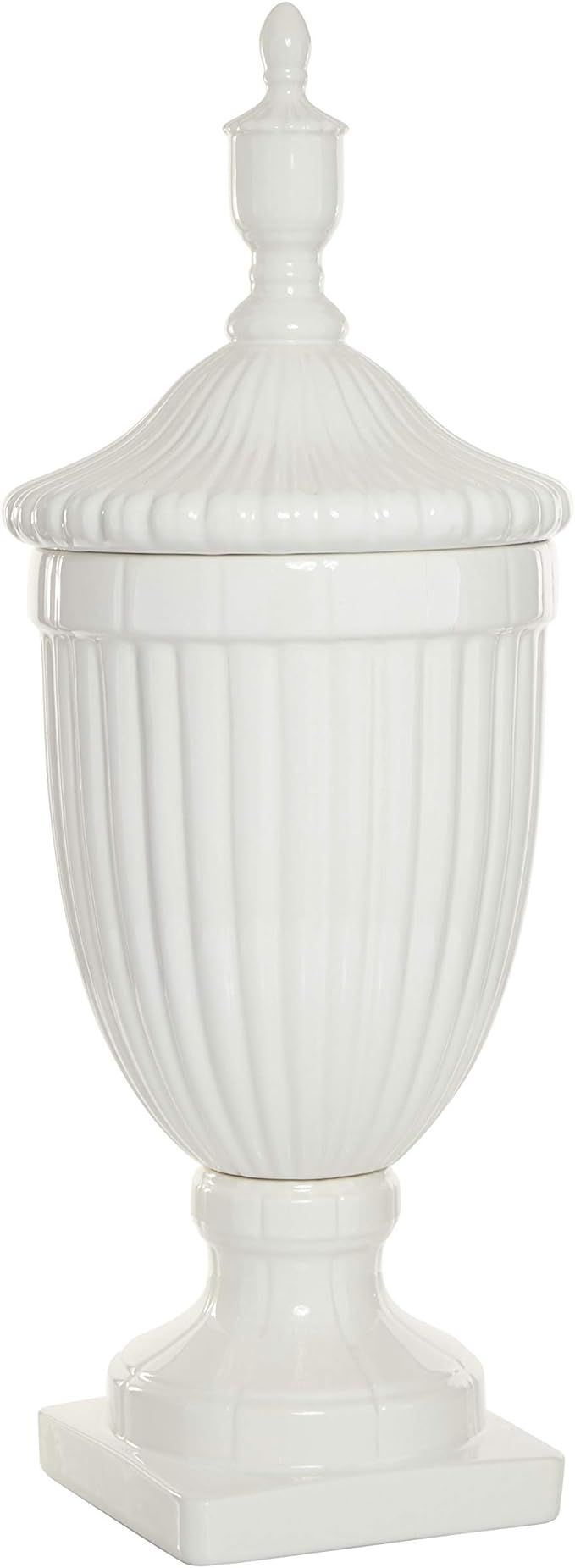 Deco 79 Ceramic Decorative Jars with Lid, 10" x 10" x 26", White | Amazon (US)