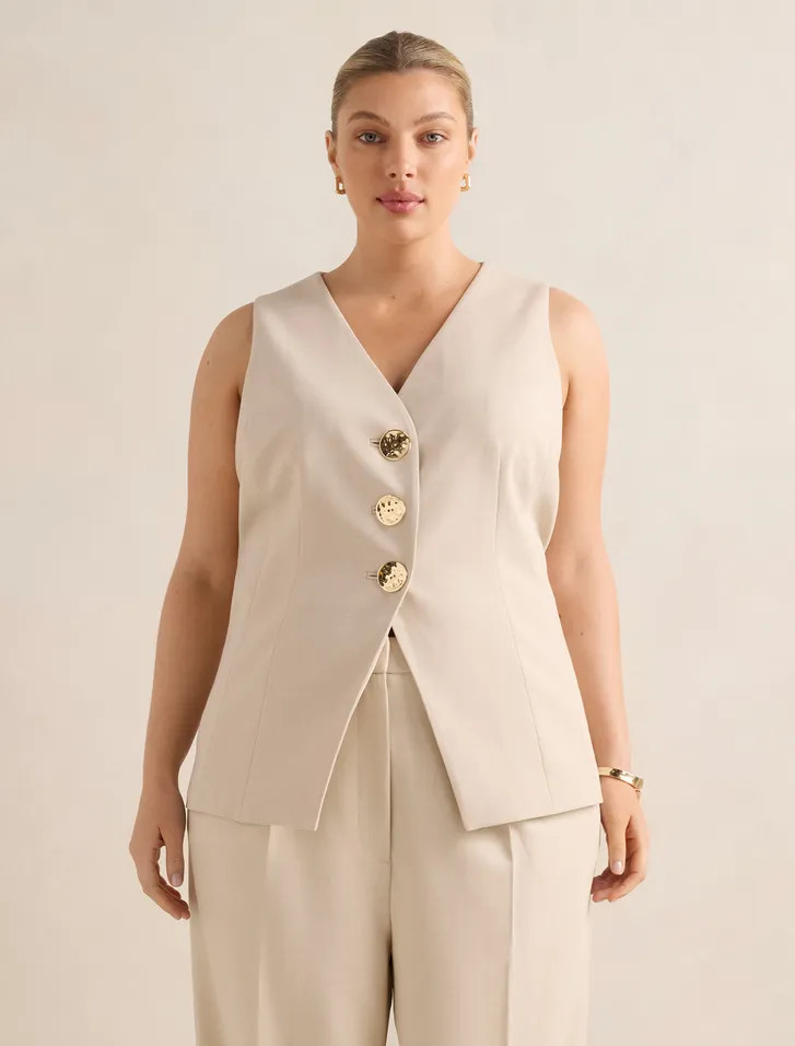 Lulu Curve Longline Waistcoat | Forever New (AU)