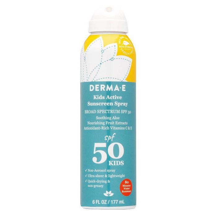 DERMA E Kids Active Sunscreen Spray - SPF 50 - 6 fl oz | Target