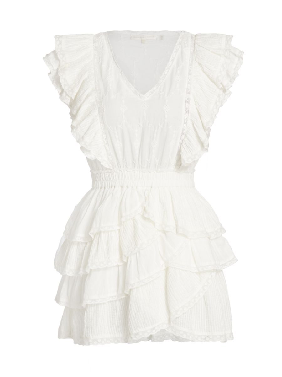 LoveShackFancy Corelli Ruffled Cotton Minidress | Saks Fifth Avenue