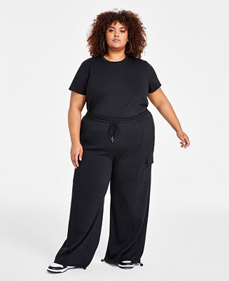 Trendy Plus Size Scuba Cargo Bungee Jogger Pants | Macy's