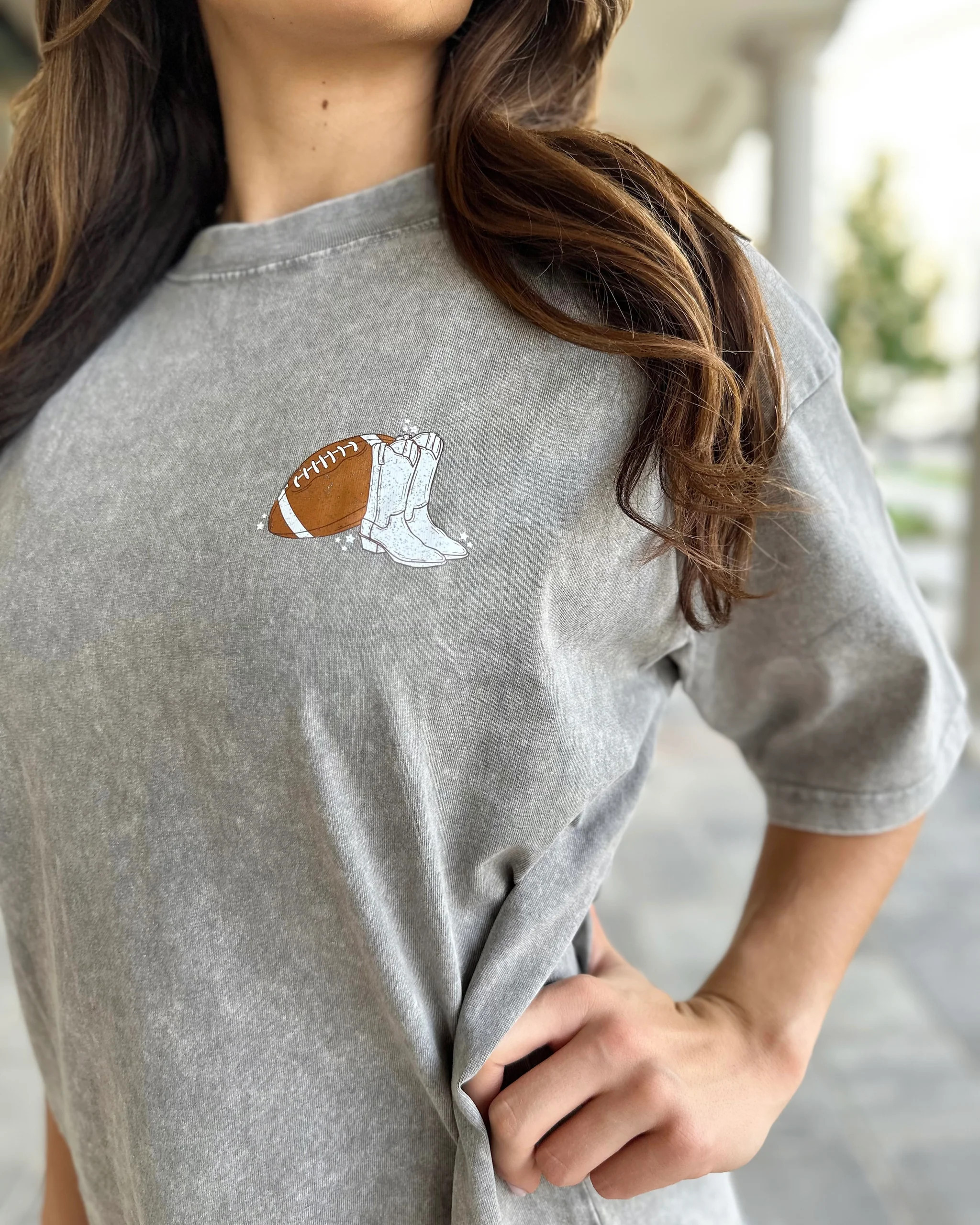 Football + Boots Tee (On Back) (Ships 9/30) | Live Love Gameday®