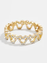 Mickey Mouse Outline 18K Gold Plated Sterling Silver Ring - Pavé | BaubleBar (US)