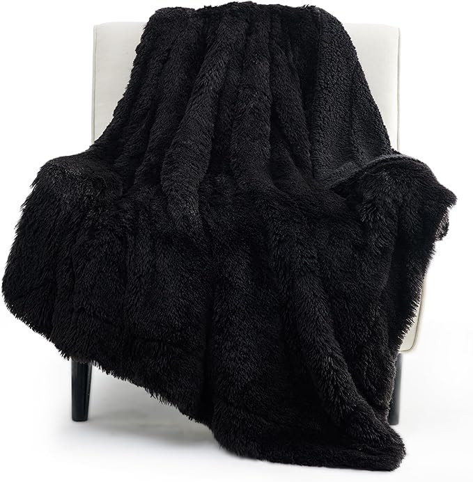 Bedsure GentleSoft Fluffy Black Throw Blanket Gifts for Men, Black Decor Soft Cozy Fuzzy Plush Mi... | Amazon (US)