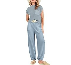 ANRABESS Women's Two Piece Outfits Sweater Sets Knit Pullover Tops and High Waisted Pants Tracksu... | Amazon (US)