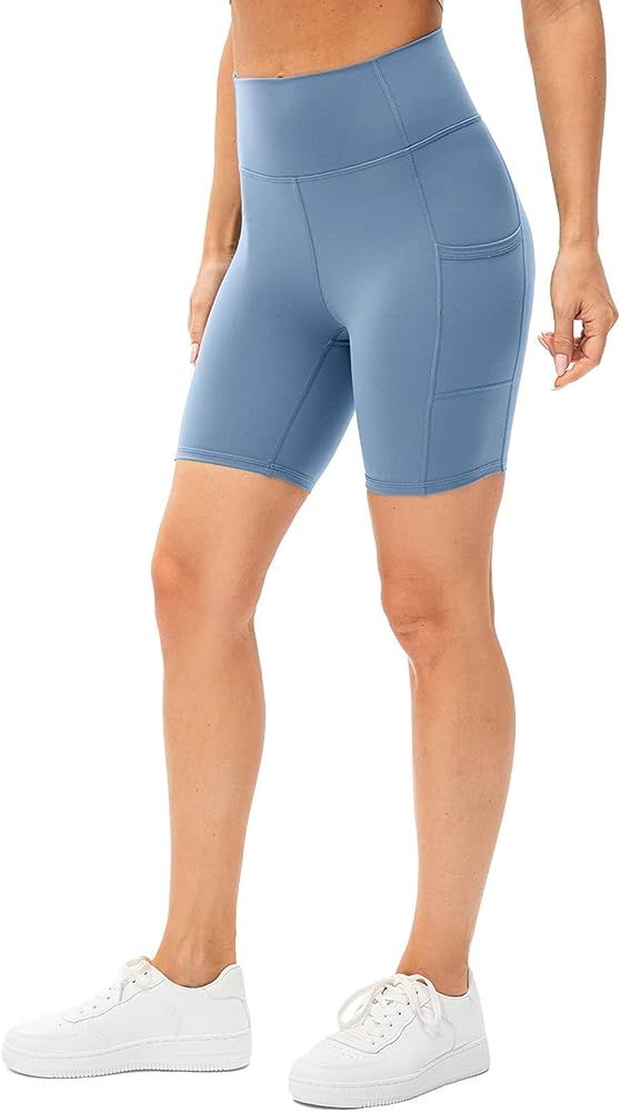 Lavento Women's Naked Feeling Biker Shorts - High Waisted Ultra Soft Workout Yoga Shorts - 5" / 6... | Amazon (US)