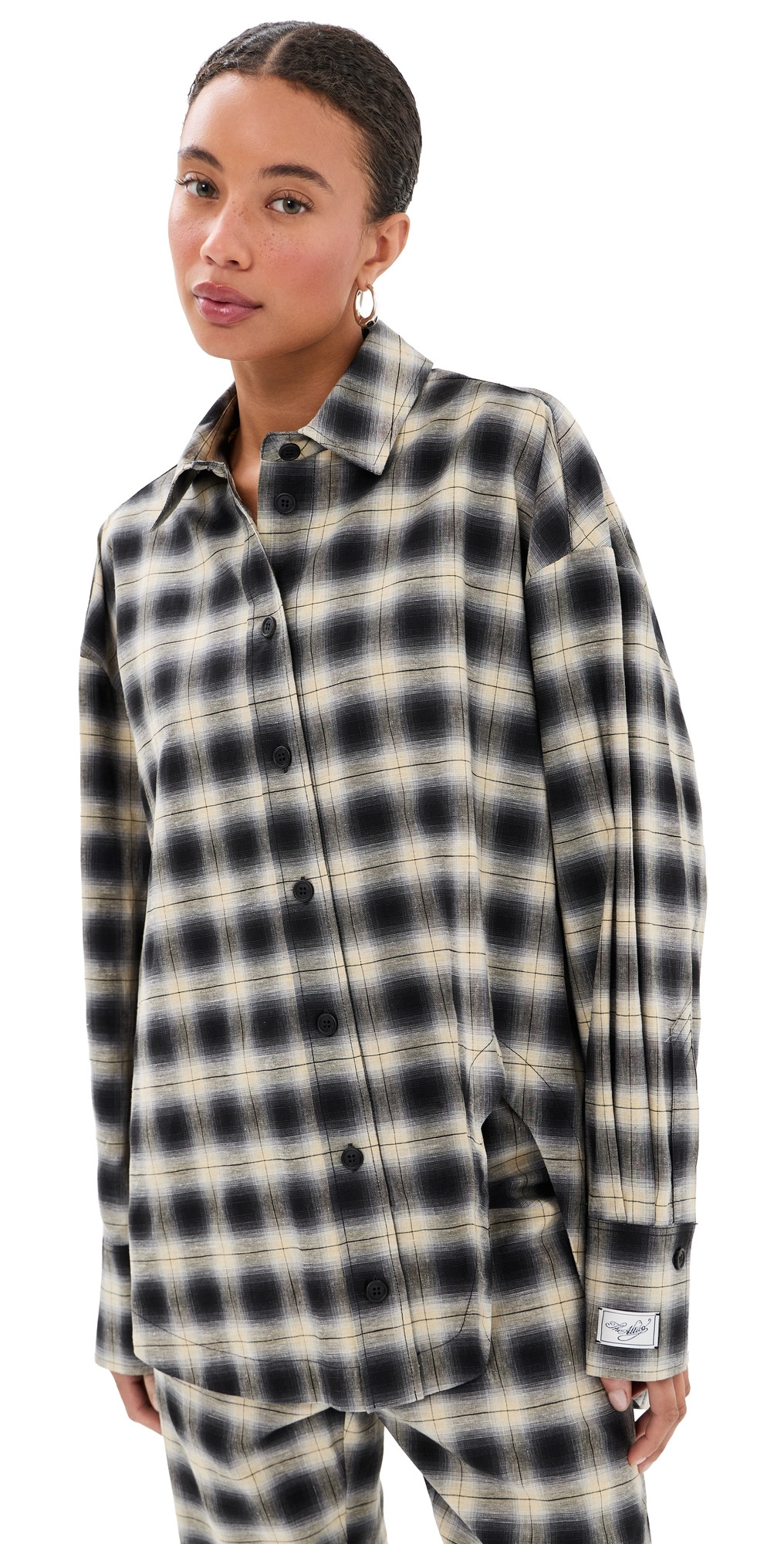 The Attico Oversized Button Down Shirt Sand/Black 38 | Shopbop