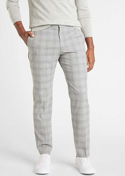 Classic Gray Plaid Flannel Suit Pant | Express