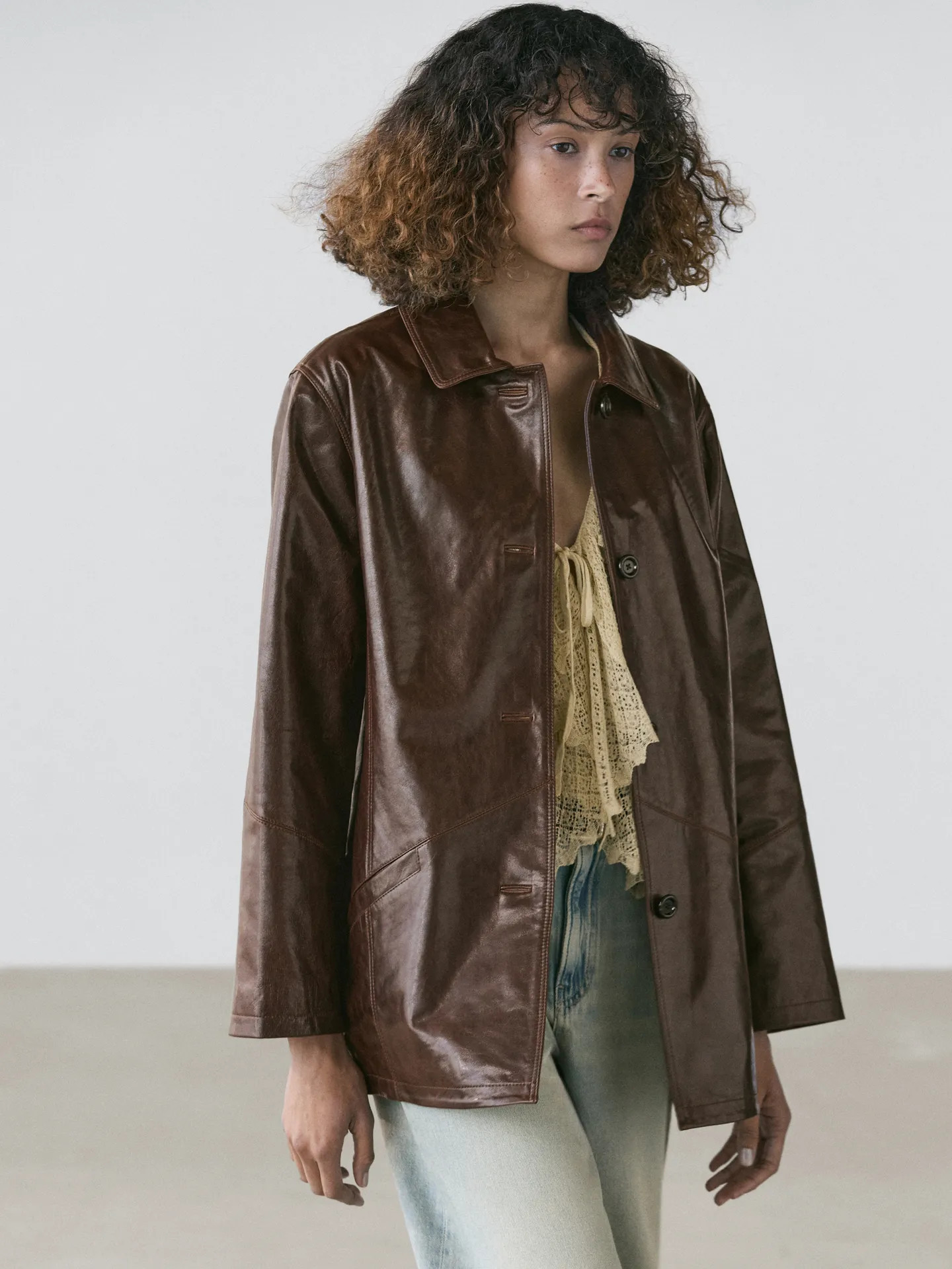 Nappa leather jacket | Massimo Dutti UK