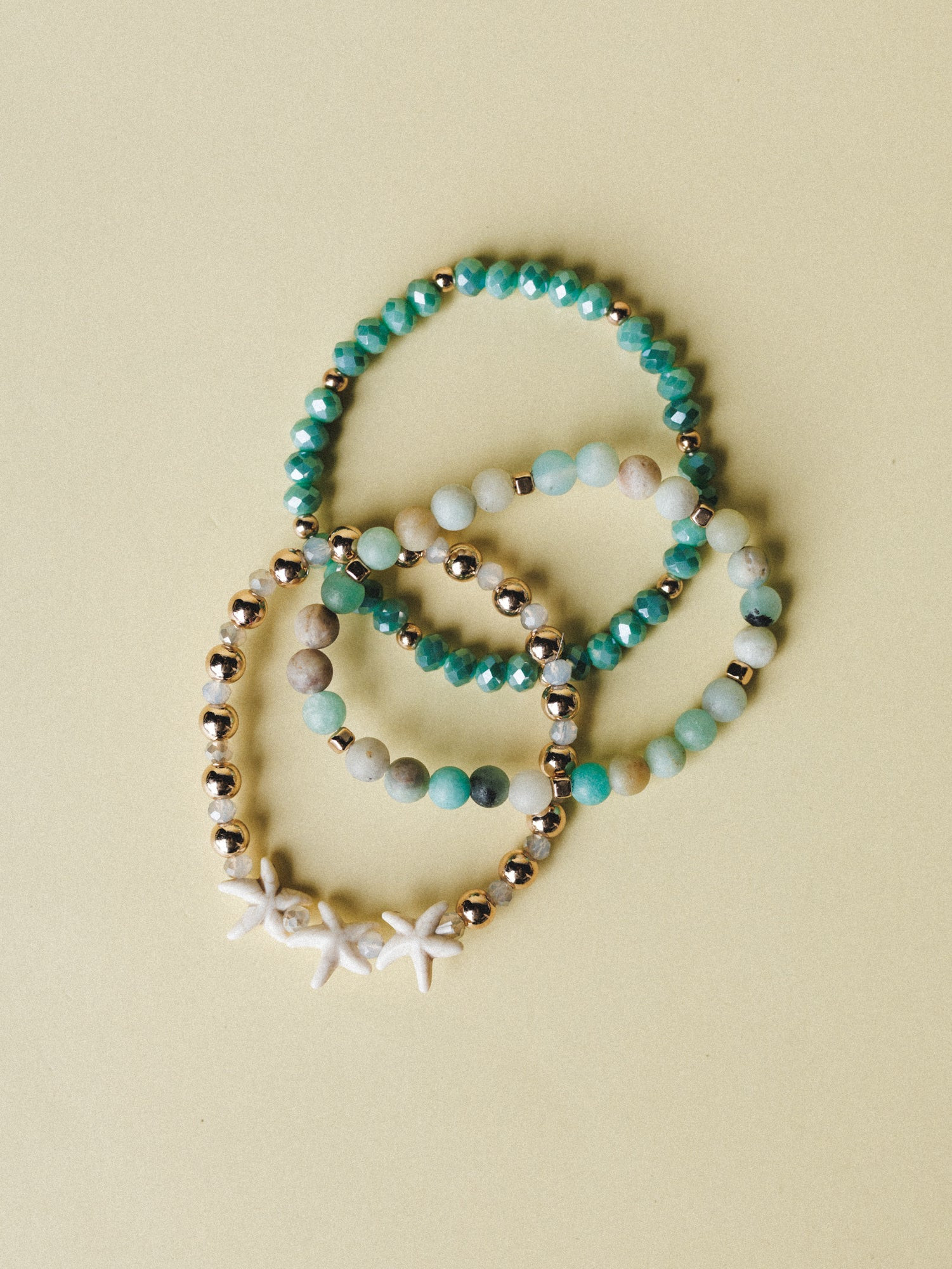 Stars of the Sea Bracelet  - Gold Mint | Three Bird Nest