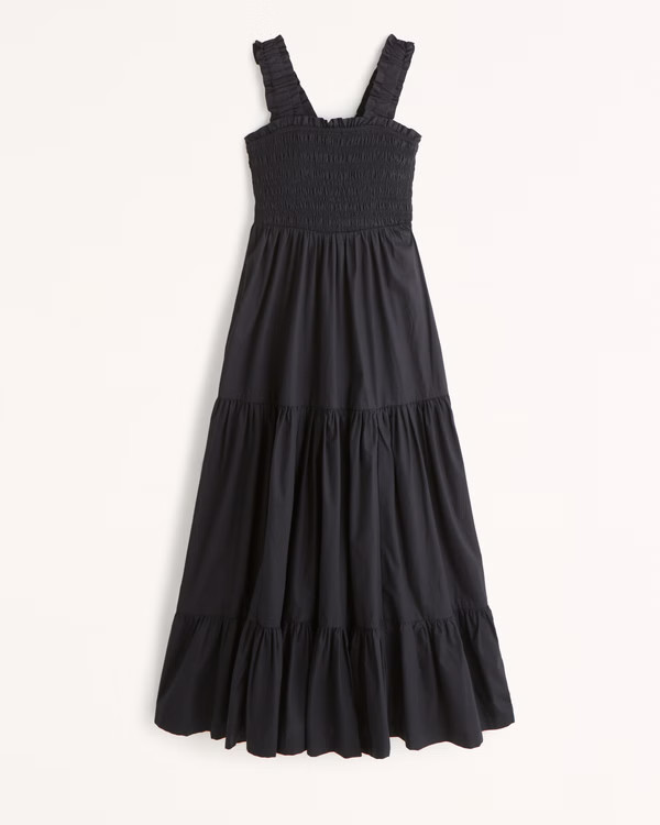 Women's Smocked Bodice Easy Maxi Dress | Women's New Arrivals | Abercrombie.com | Abercrombie & Fitch (US)
