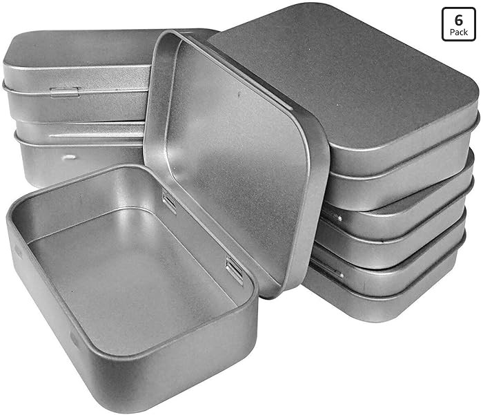 6 Pcs Metal Hinged Tin Box Container Mini Portable Small Storage Container Kit with Lid for Home ... | Amazon (US)
