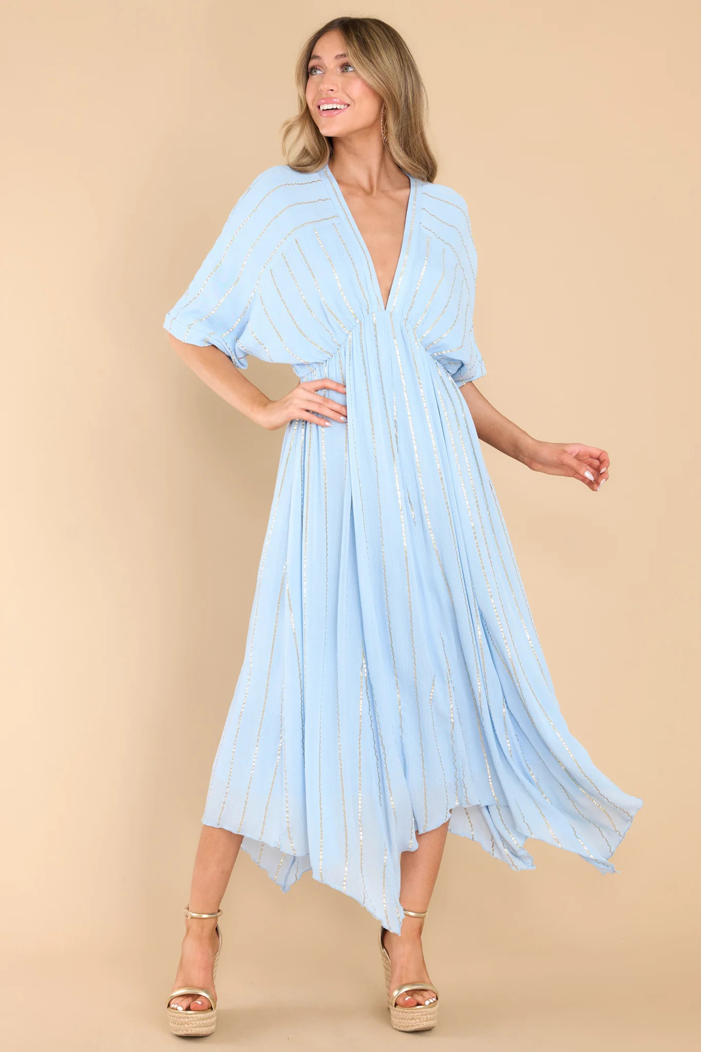 Always Shimmering Light Blue Maxi Dress | Red Dress 